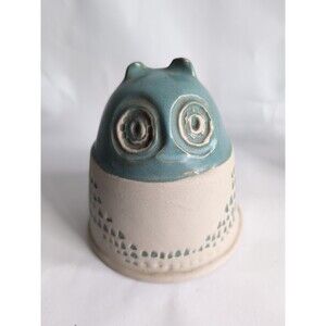 Owl Bank Bennington Pottery Vermont Cooperative Designs MCM Blue